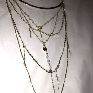 Express detailed layered necklace